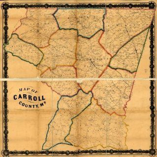 Civil War Map Reprint Map of Carroll County, Md. Entered according to act of Congress in the year 1863 by W. O. Shearer in the clerk's office of the district court of the eastern district of Pennsylvania.   Prints