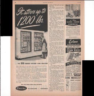 Carrier Air Conditioning Upright Food Freezer It Stores Up To 1200 lbs Refrigeration Home 1949 Farm Antique Advertisement  Prints  