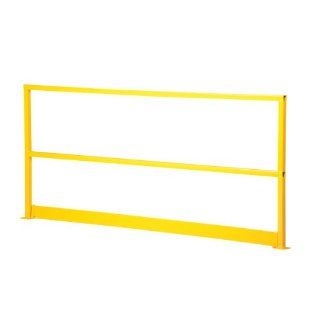 Vestil SQ 96 TB Square Safety Rigid Handrail with Toeboard, Steel, 98 1/2" Length, 41 5/8" Height Plate Casters