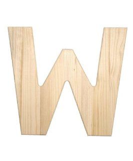 Darice 0993 W Natural Unfinished Wood Letter W, 12 Inch