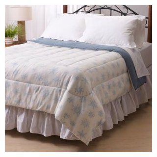 Ashley Cooper Micro Fleece Blue Snowflake Comforter in Queen size  