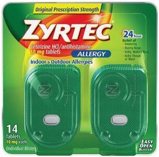Zyrtec Indoor & Outdoor Allergy Relief, 14 Count Tablets Health & Personal Care