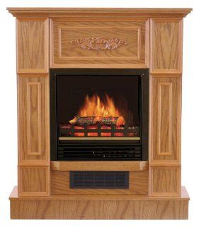 Quality Craft MM624 32AACO Electric Fireplace Heater with 750 1500 watt Adjustable Temperature Control and 32 Inch Mantel, Accent Oak Color    