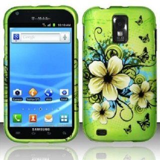 SAMSUNG GALAXY S2 II T989 T+MOBILE MATTE HARD CASE PHONE COVER FLOWER BUTTERFLY [In Casesity Retail Packaging] 