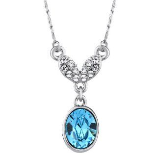 Neoglory Jewelry Fashion Light Bule Rhinestone Necklace with Swarovski Elements Jewelry Wholesale Jewelry