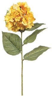 Pack of 12 Fall Artificial Silk Yellow Gold Hydrangea Stems 30"   Artificial Flowers