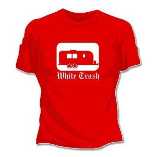White Trash Girls T Shirt (Red) #648 (Girls Medium) Clothing