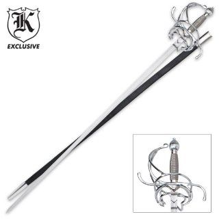 Silver Medieval Rapier Sword  Martial Arts Swords  Sports & Outdoors