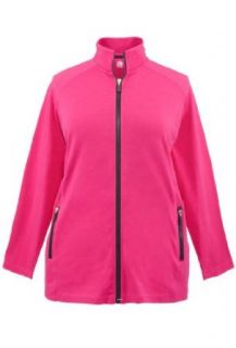Avenue Plus Size Zip Front Casual Jacket, Hot Pink 14/16