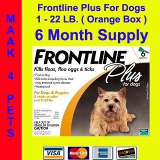 Frontline Plus Dogs 1 22 lb. 6 Pack Orange  Pet Flea And Tick Repellents 