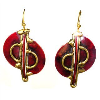 Cello Brass and Copper Earrings Jewelry