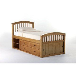 School House Captain Bed in Pecan Size Twin Home & Kitchen