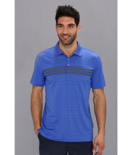 adidas Golf Puremotion 3 Stripes Chest Polo 14 Mens Short Sleeve Pullover (Blue)