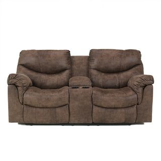 Signature Design By Ashley Alzena Double Reclining Power Loveseat With Console
