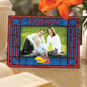 Kansas Jayhawks Art Glass Picture Frame