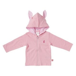 Peter Rabbit Newborn Girls Bunny Ear Hoodie   Pink 12 M