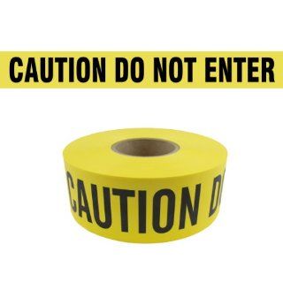 Presco B3103Y9 658 1000' Length x 3" Width x 3 mil Thick, Polyethylene, Yellow with Black Ink Barricade Tape, Legend "Caution Do Not Enter" (Pack of 8) Safety Tape