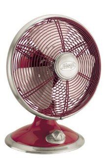 Hunter 91013 Millennium High Performance Oscillating 10 Inch 3 Speed Table Fan, Red   Electric Household Tabletop Fans