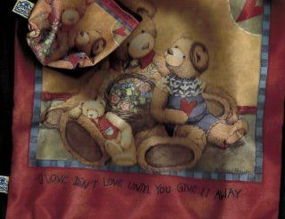 Gregg Gifts Teddy Bear Love Poly canvas Tote Bag and Coin Purse Reusable Grocery Bags Kitchen & Dining