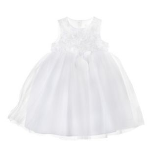 Tevolio Infant Toddler Girls Sleeveless Ballerina Dress   White 18 M