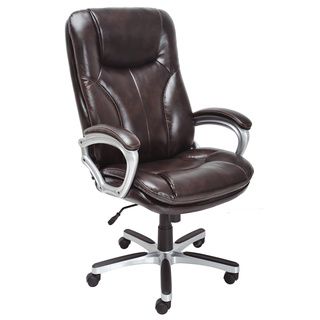 Serta Puresoft?? Faux Leather Roasted Chestnut Executive Big   Tall Office Chair