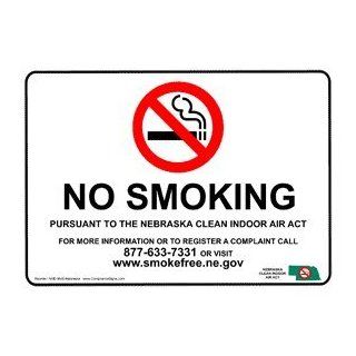 No Smoking Clean Indoor Air Act Sign NHE 9940 Nebraska No Smoking  Message Boards 