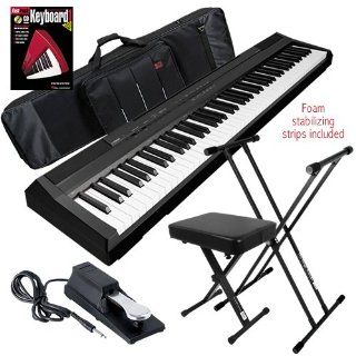 Yamaha P 105 Digital Piano STAGE BUNDLE w/ Keyboard Bag, Stand & Bench Musical Instruments