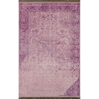 Nuloom Hand knotted Vintage inspired Overdyed Lilac Wool Rug (5 X 8)