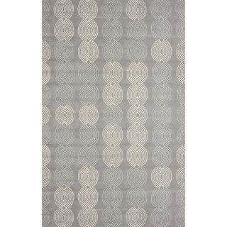 Nuloom Handmade Elegant Link Grey Wool Rug (76 X 96)