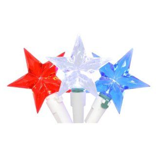Sienna 95898   30 Light White Wire Red / White / Blue "Star" LED Miniature String (661/74436R11)   Red White And Blue Lights