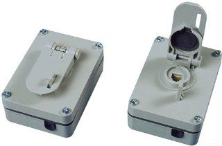 Allen Tel Products AT635WP 1 Port, USOC Wiring, 8 Position, 8 Conductor Outdoor Weather Resistant Surface Mounted Outlet Jack, Gray   Outlet Plates  