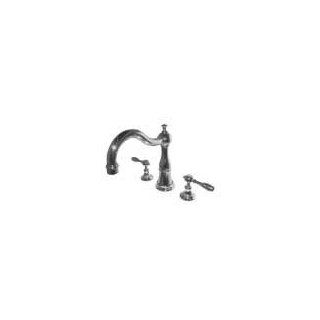 Newport Brass 3 1776/15 Victoria Double Handle Roman Tub Faucet with Metal Lever Handles, Polished Nickel   Bathtub Faucets  