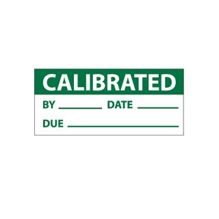 Nmc Write On Inspection Labels   2.25X1   Calibrated By___ Date___ Due___ (Green/White)   Green