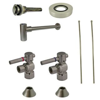 Decorative Vessel Sink Satin Nickel Plumbing Supply Kit Without Overflow Hole