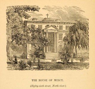 1872 House of Mercy Building 86th Street New York City   Original Halftone Print  