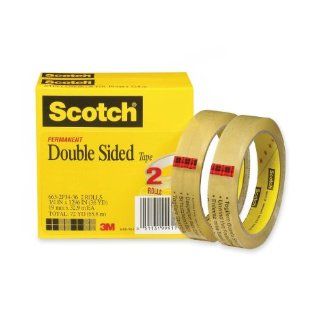 Scotch Double Sided Tape 665 2P34 36, 3/4 inch x 1296 Inches, 2 Pack  Clear Tapes 