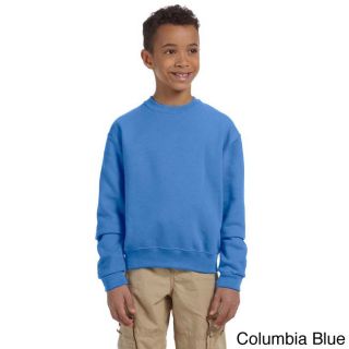 Jerzees Youth 50/50 Nublend Fleece Long sleeve T shirt Blue Size XL (18 22)