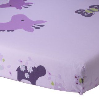 Lambs & Ivy Crib Fitted Sheet, Lavender Jungle  Crib Bedding Lavender  Baby