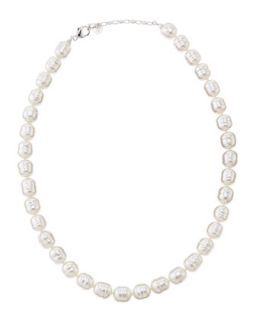 Faux Pearl Cylinder Collar Necklace