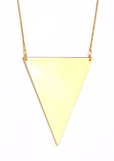 Triangle Necklace Pyramid Geometric Pendant Gold Tone NM17 Statement Fashion Jewelry Jewelry