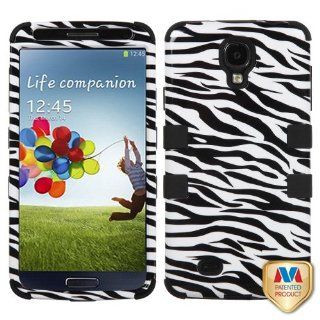 MyBat Samsung Galaxy S 4 (I337/L720/M919/I545/R970/I9505/I9500) TUFF Hybrid Phone Protector Cover   Retail Packaging   Zebra Skin/Black Cell Phones & Accessories