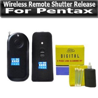 Wireless Remote Shutter Release For Pentax K100D K200D K100D SUPER, CONTAX N 645 N1 NX N DIGITAL / SAMSUNG GX 1L GX 10 Works Up To 350 Free Away Up To 16 Different Channels + Free Lens Cleaning Kit  Camera & Photo