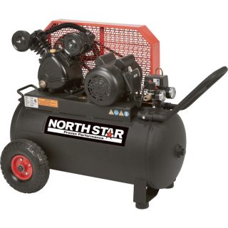 NorthStar Belt Drive Single Stage Portable Air Compressor   2 HP, 20 Gallon,