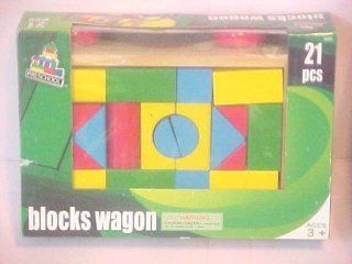 Pull Along Wagon with Wooden Blocks/21 Pieces Blocks Wagon  Other Products  