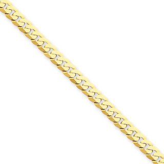 14k Yellow Gold 18in 3.9mm Flat Beveled Curb Necklace Chain. Metal Wt  11.14g Jewelry