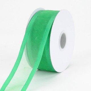 Organza Ribbon Two Striped Satin Edge 3/8 inch 25 Yards, Emerald Health & Personal Care