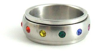 Rainbowbow Spinning Stones Ring 9 Jewelry