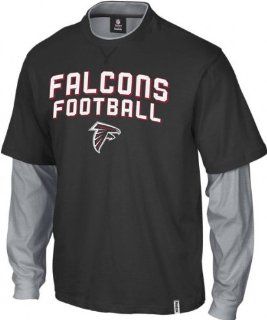 Atlanta Falcons Splitter Layered Long Sleeve T Shirt   Medium  Sports & Outdoors