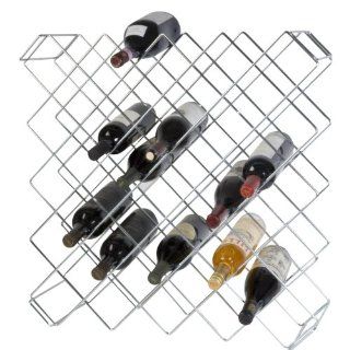Omega Precision   Chrome Wine Rack Module, 45 bottle capacity, 8"W x 26 1/2"L x 26 1/2"H, compartment size 3 1/2" sq.,