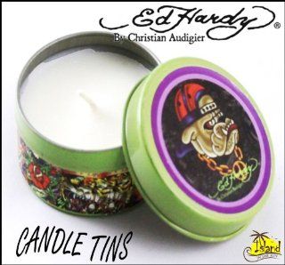 Authentic Ed Hardy Tattoo Small Wax Candle Tin New T8   Novelty Candles